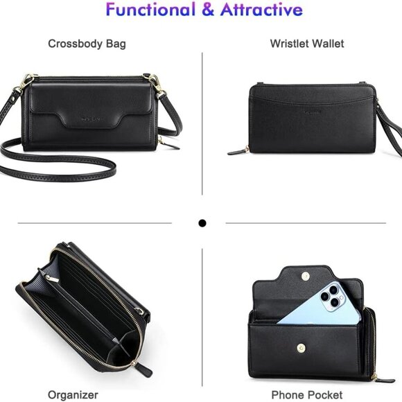 Crossbody Bags, Wristlet Wallets, Small Clutch Purses - Cell Phone & RFID Wallet - Picture 3 of 8
